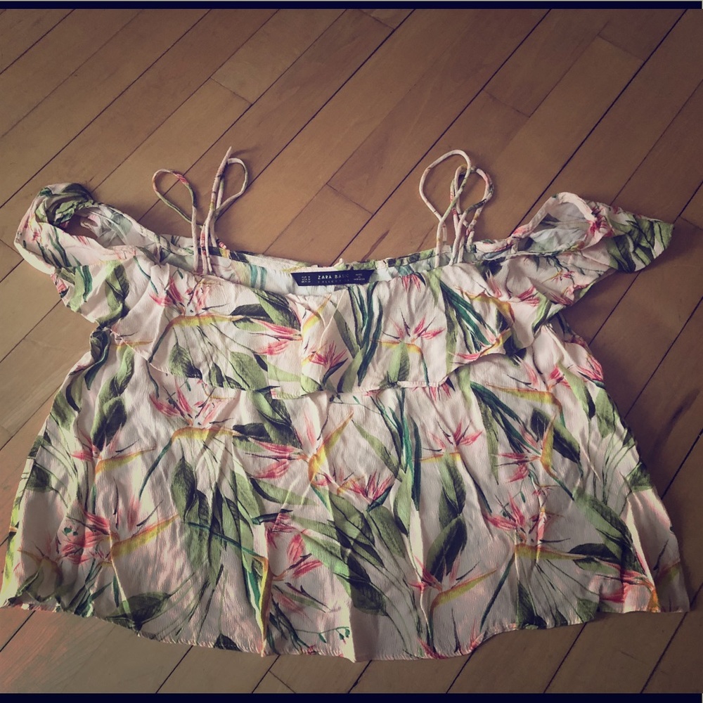 Zara cropped off the shoulder tank